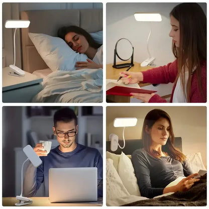 Clip-on LED USB charging desk lamp for college students, dormitory desk and bedroom reading lamp, suitable for office, study, be - Urbizia