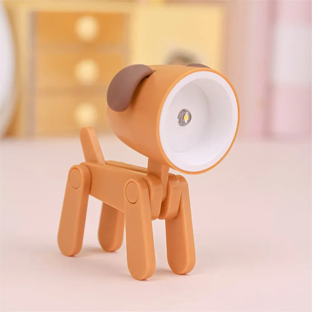 LED Night Light Mini Folding Desk Lamp Cute Pet Lights Dog Deer Portable Night Light Student Living Room Decor Gift - Urbizia