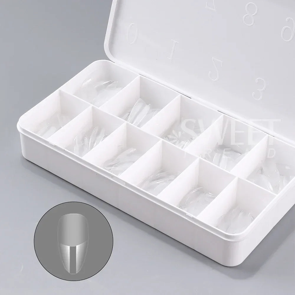550pcs Soft Gel Nail Tips Medium Short Almond Coffin Full Cover Matte Extension Tool Acrylic Press on Nail French Manicure Decor