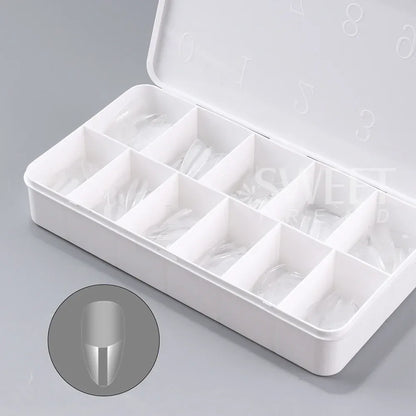 550pcs Soft Gel Nail Tips Medium Short Almond Coffin Full Cover Matte Extension Tool Acrylic Press on Nail French Manicure Decor
