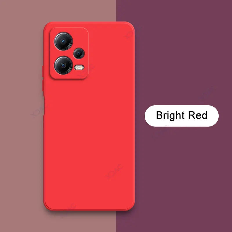 Luxury Double Liner Phone Case for Xiaomi POCO X5 Pro 5G Square Liquid Silicone Back Cover POCOX5 X5Pro 360 Soft Shockproof Bags