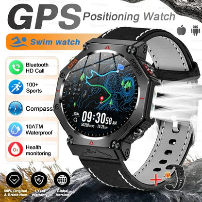 T-Rex 3 Ultra Military Grade GPS Smart Watch 10ATM Waterproof Compass Altimeter Barometric AMOLED Men HD Call Sports Smartwatch - Urbizia