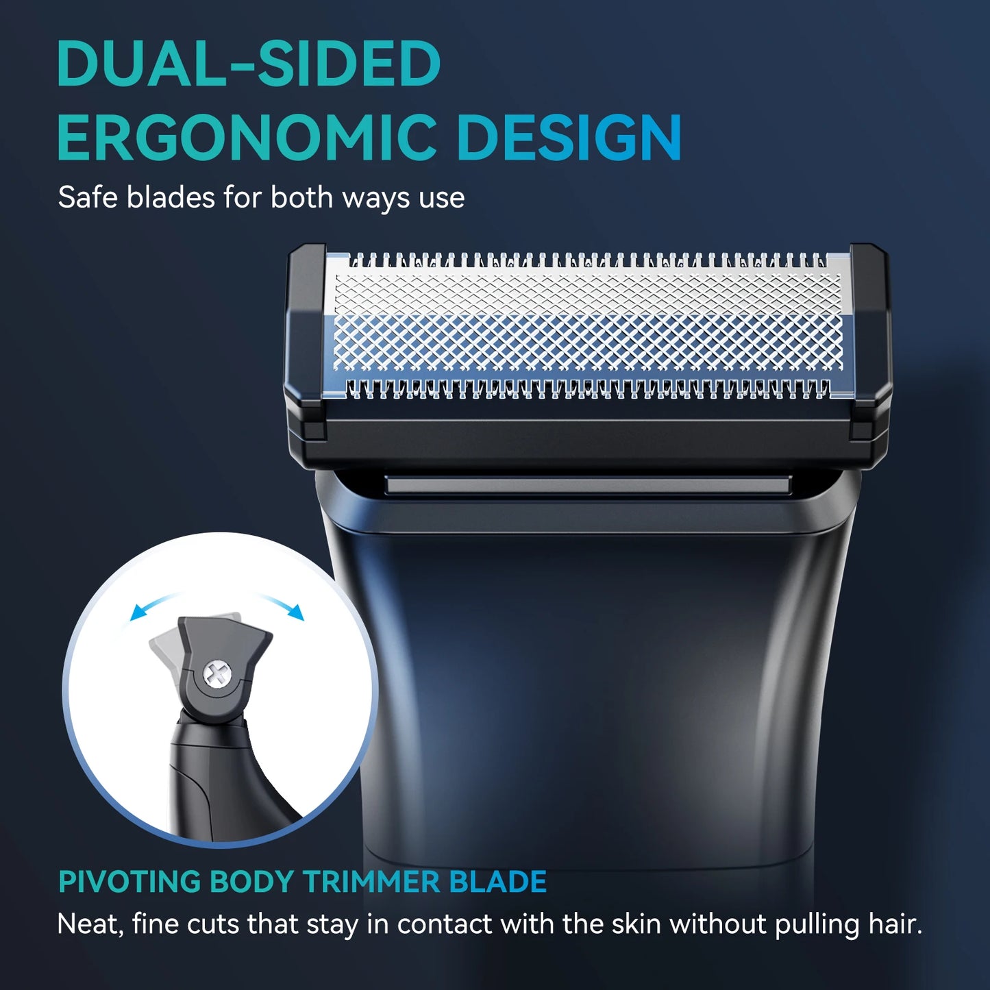 KENSEN S15 Electric Tirmmer for Men Dual-sided Blade IPX6 Waterproof Body Hair Razor Beard Trimmer 2 in 1 Trimmers for Barber