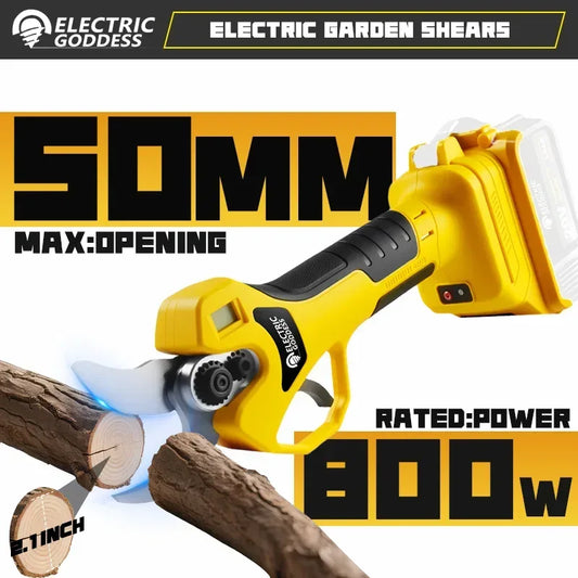 Electric Goddess Brushless 50mm Electric Pruning Shear Cordless Fruit Tree Bonsai Electric Scissors For Dewalt 20V Battery Pin - Urbizia