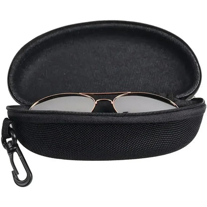 Portable Zipper Sunglasses Protector Box Eye Glasses Case Box Travel Pack Glasses Case Accessories with Hook