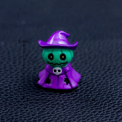 Miniature Halloween Resin Figurines – 3D Horror Raven, Tombstone, Ghost & Skull Ornaments
