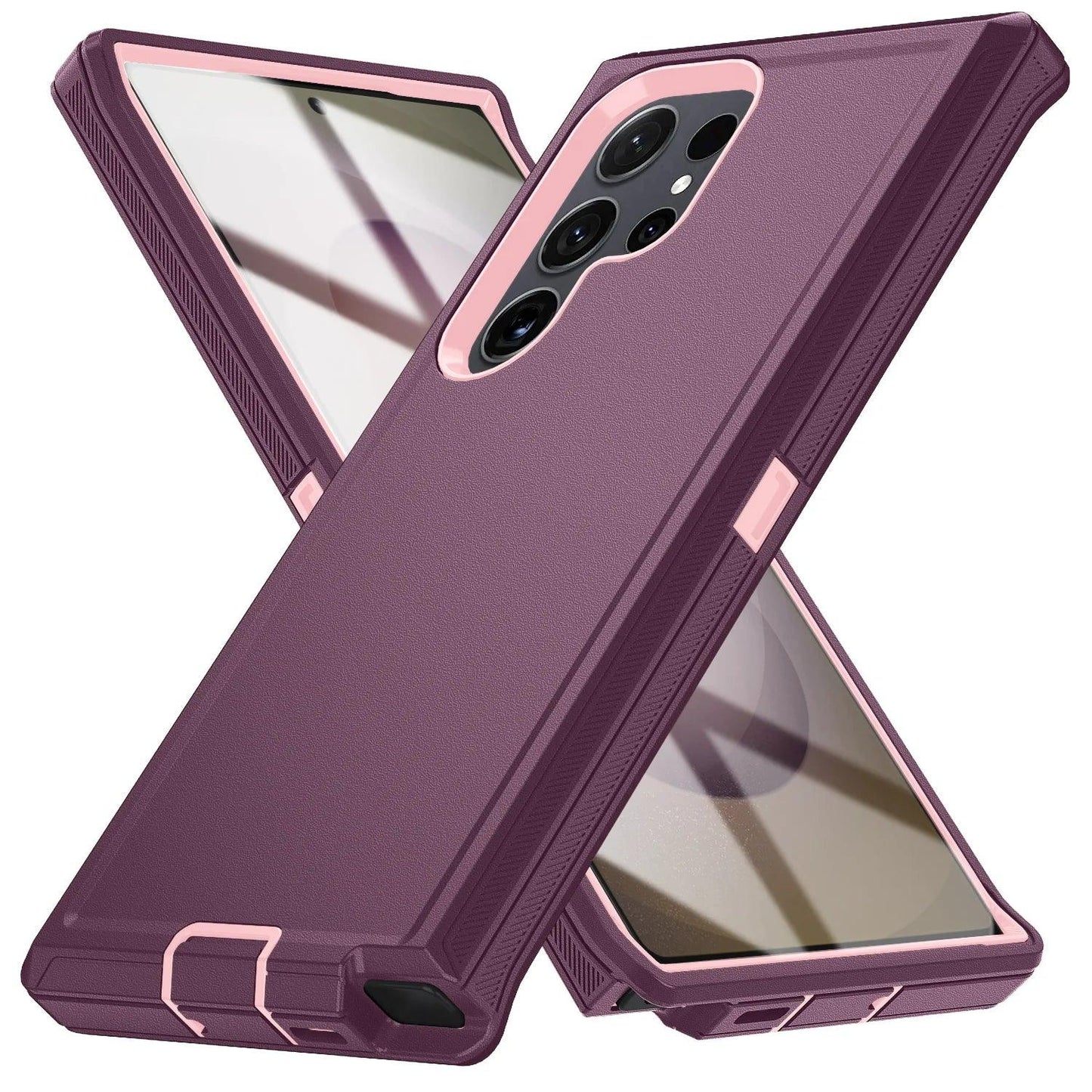 Military Armor Shockproof Phone Cases For Samsung S26 Ultra S24 Plus S23 FE S22 S21 S20 S25 Ultra Hard PC+TPU Bracket Back Cover