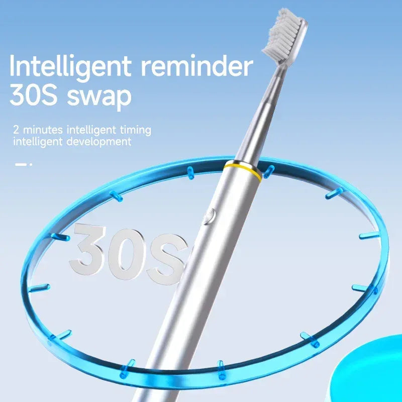 Electric Toothbrush Mental Thin Brush Body Specially for Women Pure Wisdom Beauty Soft DuPont Bristle - Urbizia