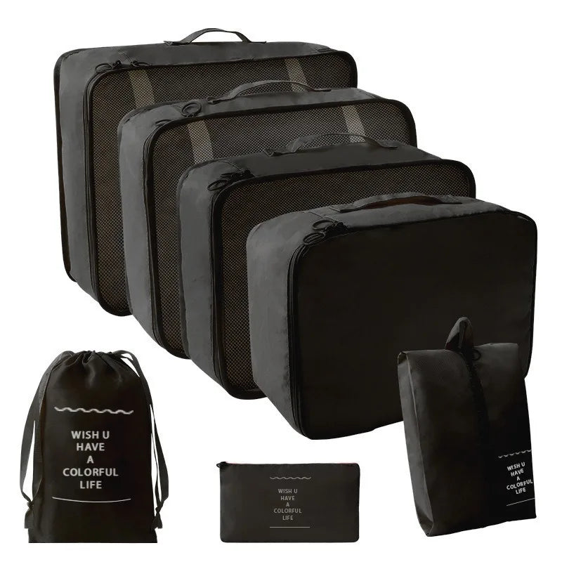 7/8/9-piece Set Travel Storage Bags,Digital Toiletries Shoes Clothes Organizer bag Suitcase Clothes Tidy Pouch,Packing Cubes Set