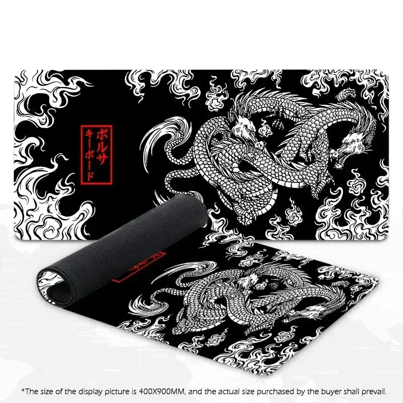 Japanese Dragon Large XXL Gaming Mousepad 900x400 700x300 Speed Desk Mat Anime Theme Keyboard Gamer Mouse Pad for Esports - Urbizia