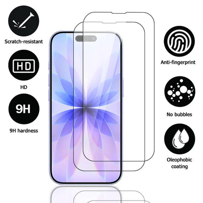 4PCS Tempered Glass for iPhone 18 17 16 16e 15 14 13 12 11 Pro Max Air Screen Protectors for iPhone X XR XS 7 8 12 13 Mini Glass