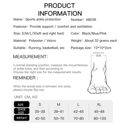 Adjustable Ankle Support Pad Ankle Sleeve Pressure Anti-Spinning Elastic Breathable Support Fitness Sports Safety Prevention