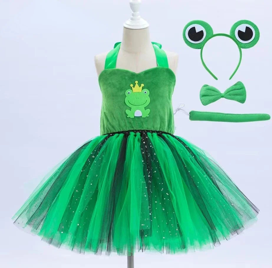 Baby Girls Halloween Animal Cosplay Costume – Forest Theme Tutu Dress for Birthday Party