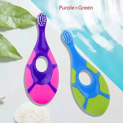 2PCS KidsToothbrush Children With Soft Bristles BPA-Free Toddler Toothbrush Training Deciduous Teeth Toothbrush - Urbizia