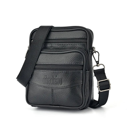 Men's New Genuine Leather Crossbody Bag Vertical Trendy Multifunctional Shoulder Bag Briefcase Casual Travel Messenger Bag
