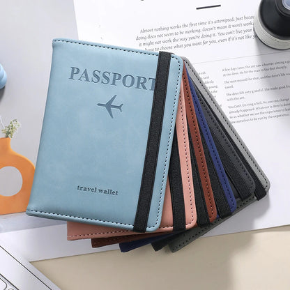 RFID Blocking Passport Holder PU Leather Anti-magnetic Travel Wallet Card Case Travel Accessories 6 Colors Optional