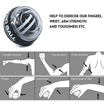 Self-Starting Wrist Gyro Ball Power Trainer Forearm Exerciser - Wrist Strengthening Device for Arm And Finger Muscle Training - Urbizia