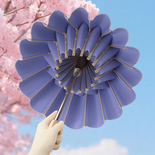 UV UPF50+ Protection Folding Sun Umbrella Women, Windproof 16 Bone, Color Glue Sun Protection Parasol Rain and Shine Umbrellas