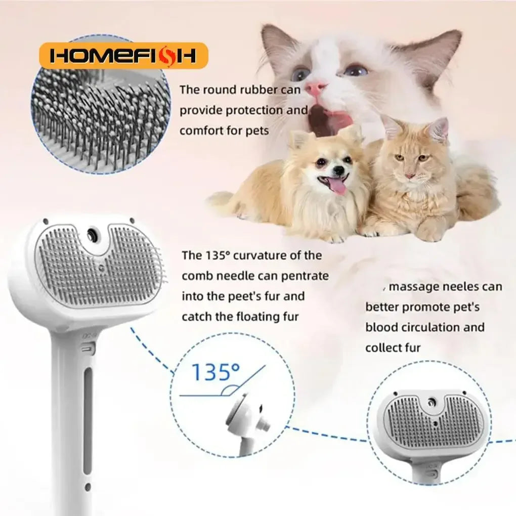 Steam Spray Dog Grooming Brush Unique Steam Brush For Dogs Luxury Grooming Brush Dog Steam Brush - Urbizia