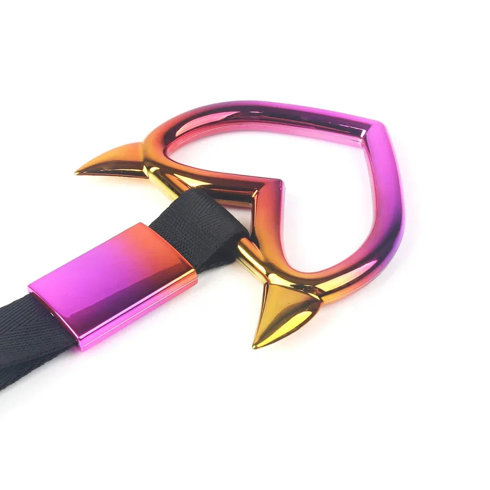 Colorful Car Tow Strap Tsurikawa Ring Heart JDM Train Bus Handle Hand Strap Styling Drift Charm Strap Auto Accessories