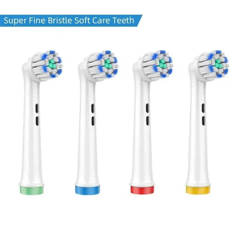 4PCS Dupont Bristle Electric Toothbrush Heads Whiten Teeth/Daily Clean/Precison Cleaning/Soft Care Teeth Function For Oral B - Urbizia