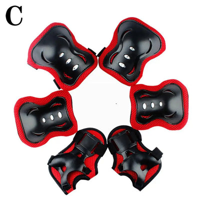6PCS Kids Protective Gear Set for 3-15 Years, Knee Elbow Pads & Wrist Guards for Skateboard Cycling Skating Scooter