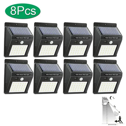 6/30 LED Solar Light PIR Motion Sensor Wall Light Outdoor Solar Lamp Waterproof Solar Powered Sunlight Street Lamp Garden Decor - Urbizia