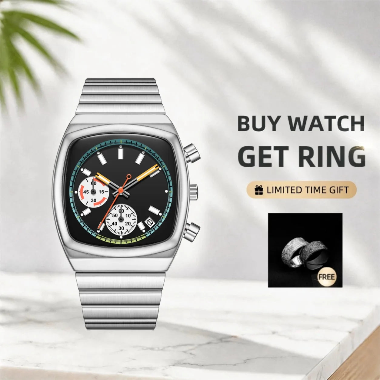 CILOA Men Square Quartz New in Men's Watch Man Watches for Man High Quality Waterproof Automatic Movement Mechanical Male Gift