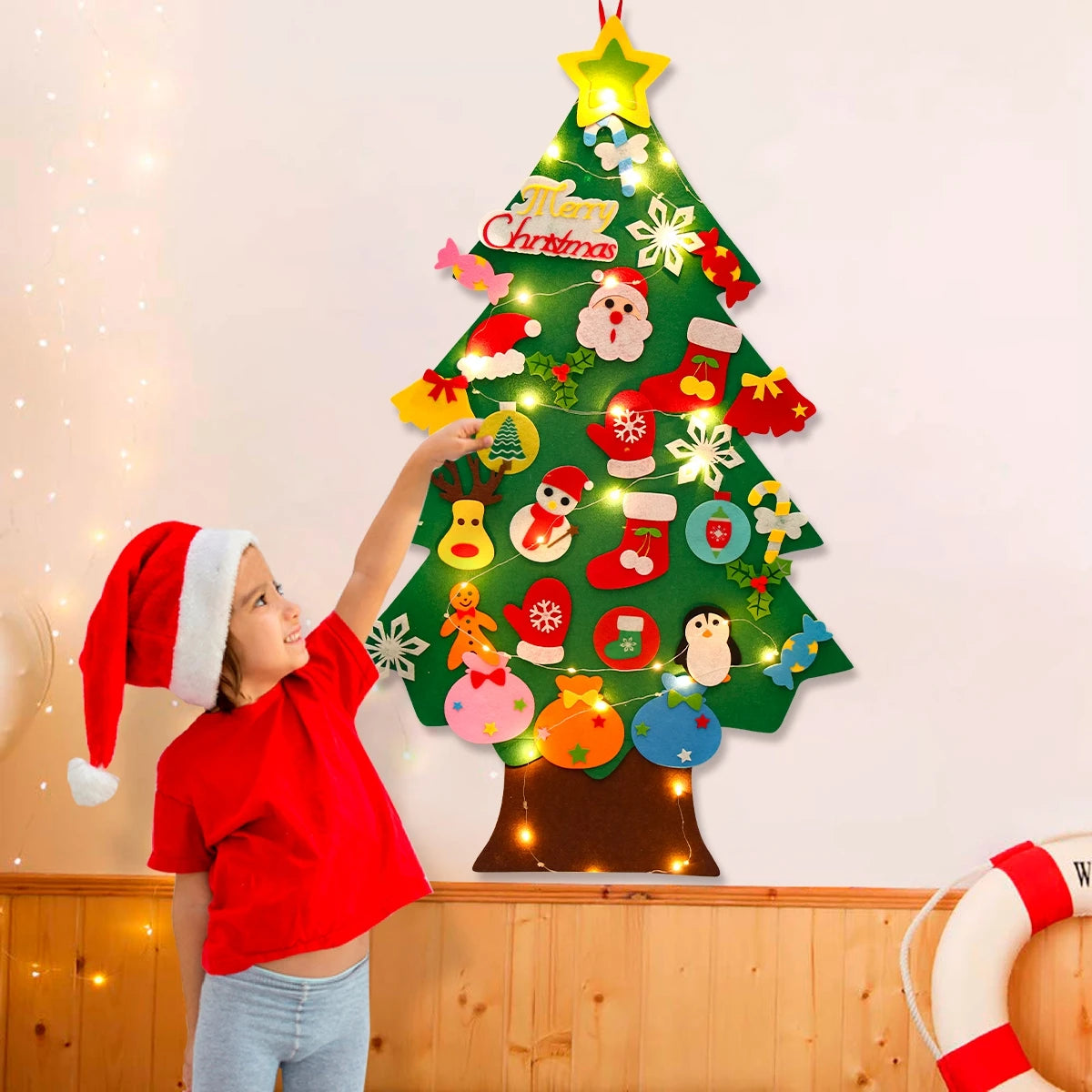DIY Felt Christmas Tree Kids Decoration Set