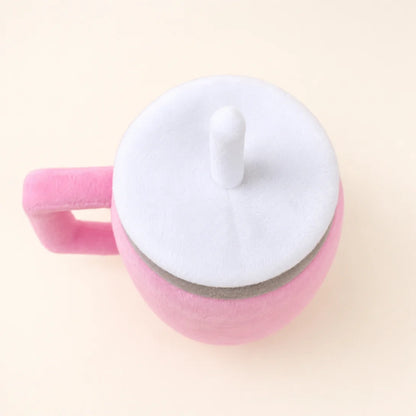 Fashion Pink Tumbler Pet Plush Doll, Lovely Cup Shape Stuffed Toy, Ideal Daily Entertainment Gift for Dogs