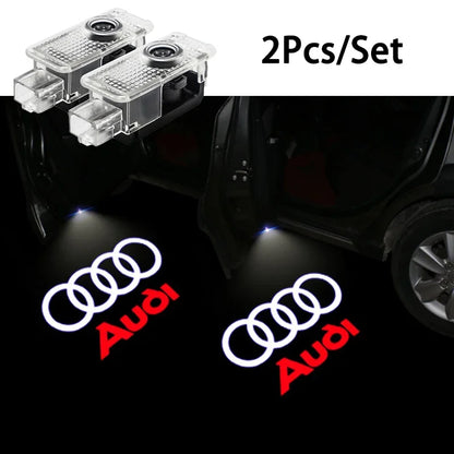 2Pcs LED Car Door Welcome Light HD Wireless Light Projector Lamps For Audi A3 A4 A6 A5 Q5 A1 Q7 Q6 Q3 Q2 Q8 A7 A8 TT S1 SQ5 RSQ3