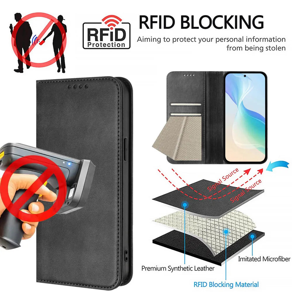 For Xiaomi 17T Pro 5G 2026 Magnetic Leather Wallet RFID Case for Xiaomi 17T Luxury Book Capa Mi 17T 17 T Pro Cover