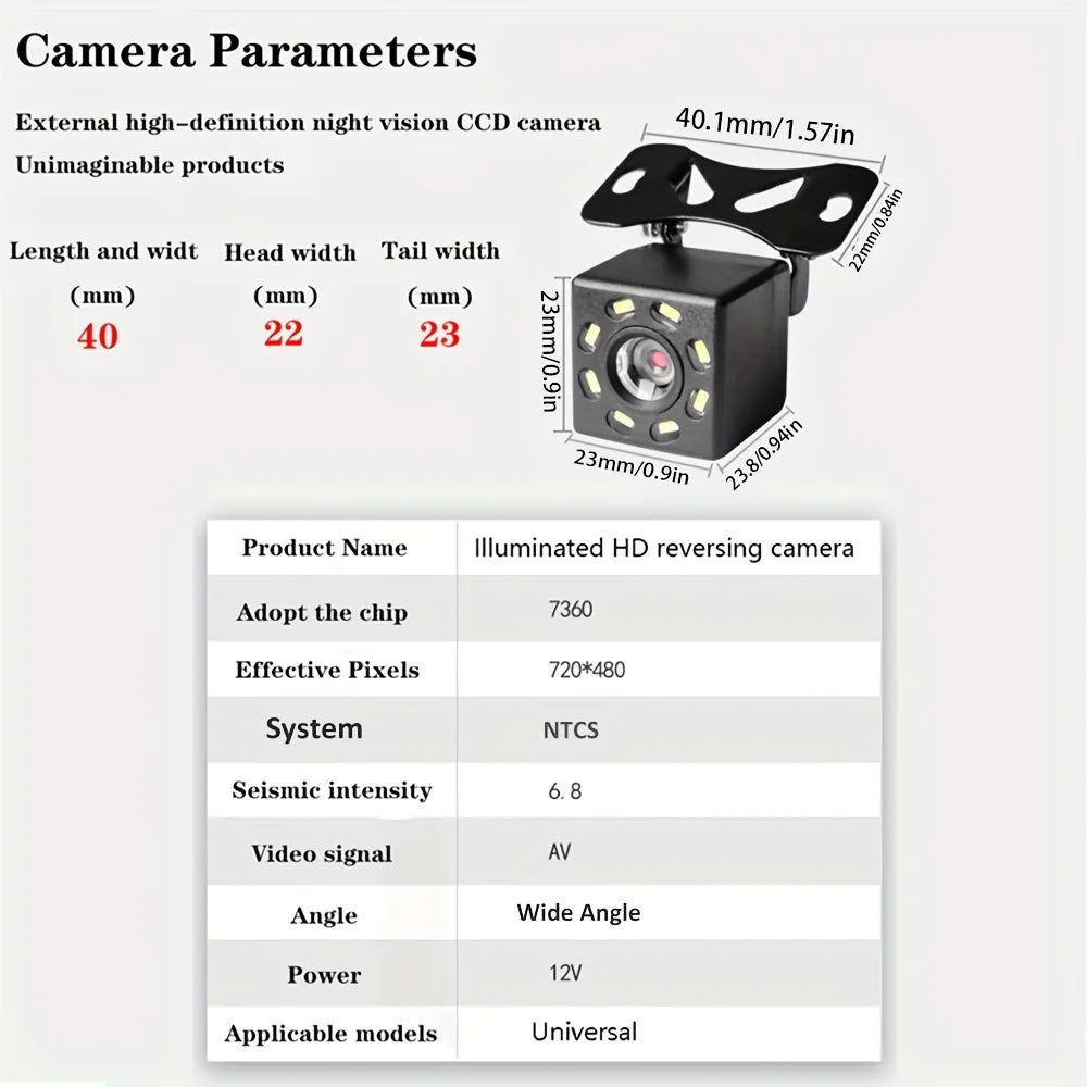 IR Car Rear View Camera Wide Angle Reverse Parking Waterproof CCD LED Auto Backup Monitor Universal for BMW New HD Night Vision