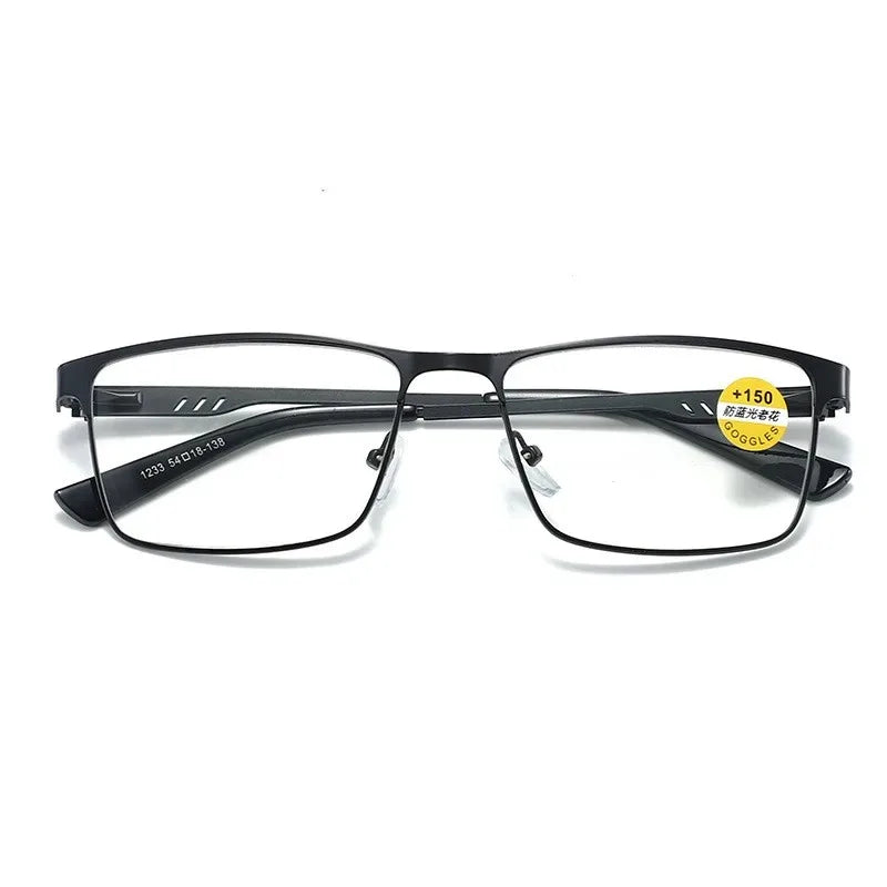 Men Business Reading Glasses Frame for Reader Mens Presbyopia Blue Light Blocking Eyeglasses Classic Hyperopia Spectacles Diopte