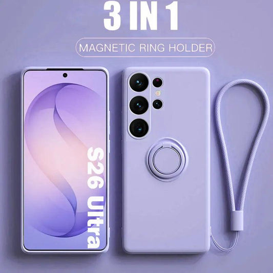 Silicone Ring Holder Kickstand Case for Samsung Galaxy
