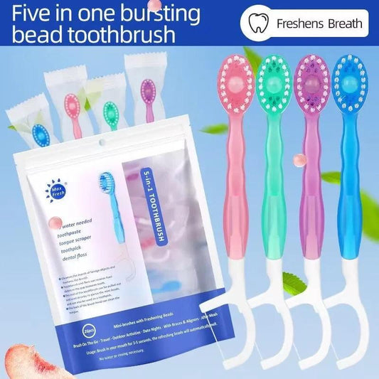 YUNChi Exploded Bead Toothbrush Disposable Cleaning Toothbrush Includes Mouthwash Portable Travel Toothbrush With Dental Floss