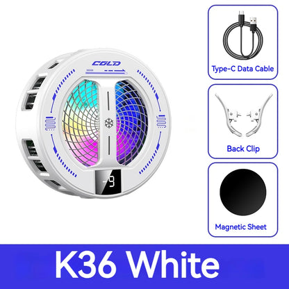 Semiconductor Phone Cooler with Digital Display & RGB Lights