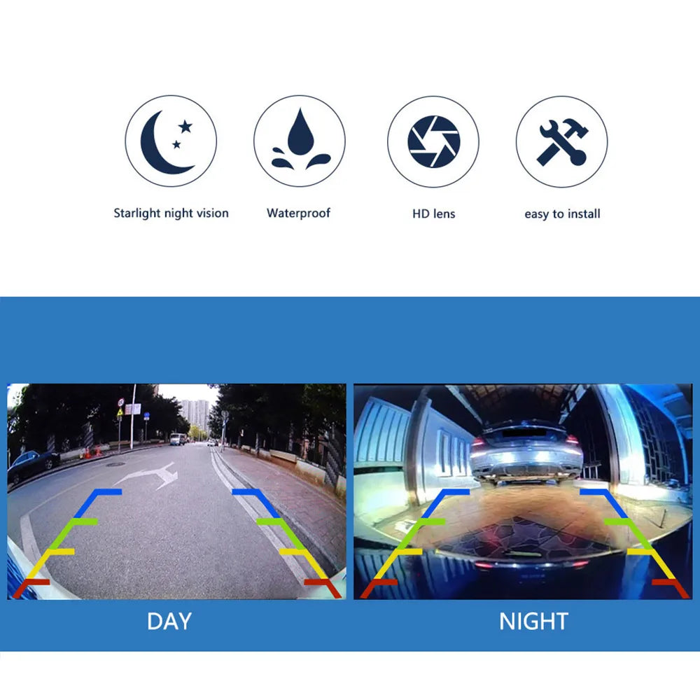 SMARTOUR Car Rear View Camera 1080P Night Vision Reversing Auto Parking Monitor CCD Waterproof 170 Degree HD Video Fish Eye Lens