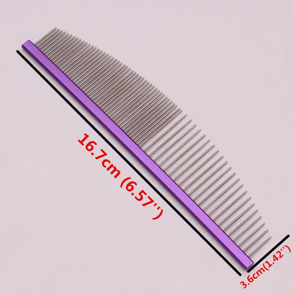 Pet Grooming Combs Aluminum Alloy Brush For Dogs Boundary Knot Massage Tools Professional Salon Cat Hair Cleaning Crescent Combs - Urbizia