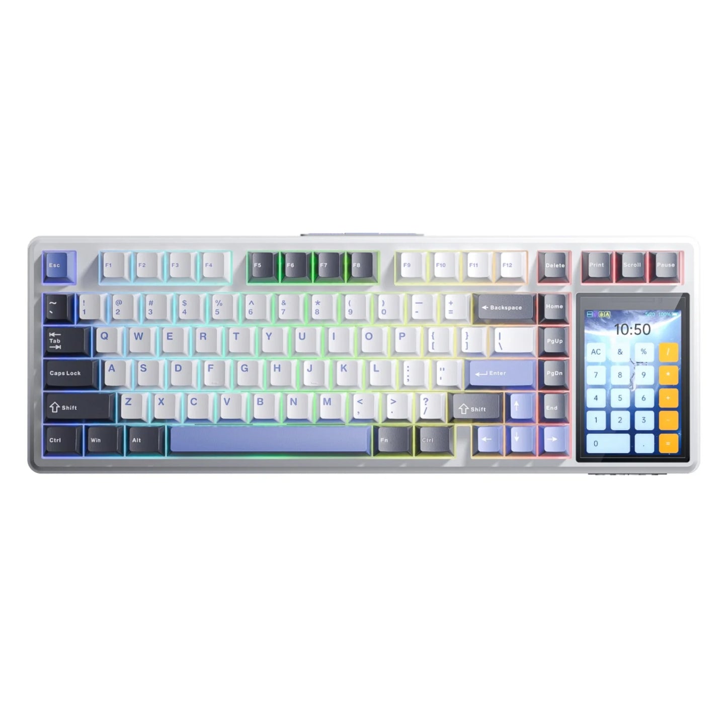 AULA L99 75% Gasket-Mounted Tri-Mode Wireless Mechanical Gaming Keyboard with Interactive 3.98-inch IPS Screen & RGB Backlight