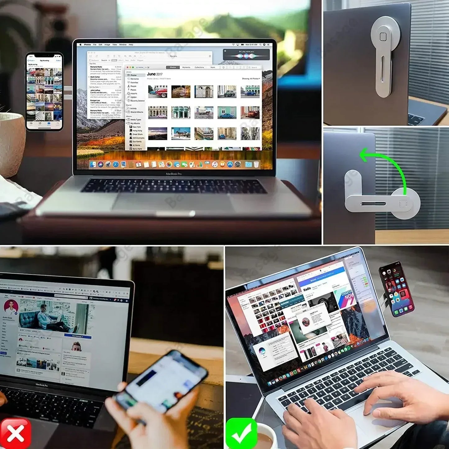 Magnetic Laptop Phone Holder – Slim & Foldable Monitor Mount - Urbizia