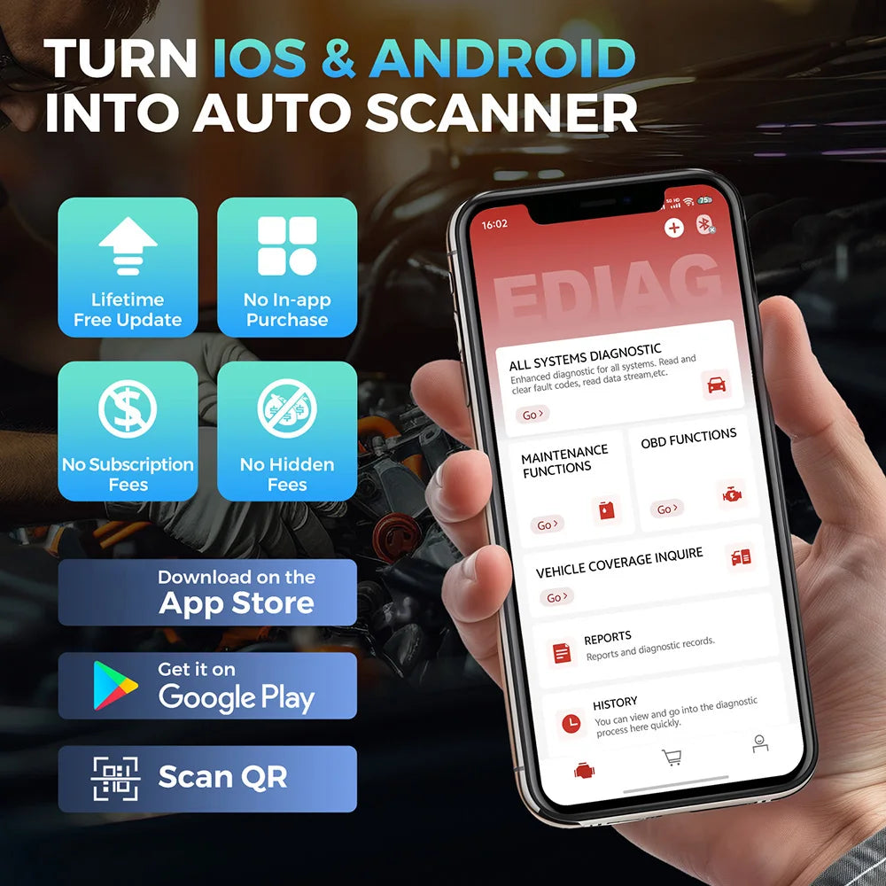 KINGBOLEN EDIAG ELITE Lifetime Free Update All System Car Diagnostic Tool Bidirectional OBD2 Scanner 15 Service Active Tester