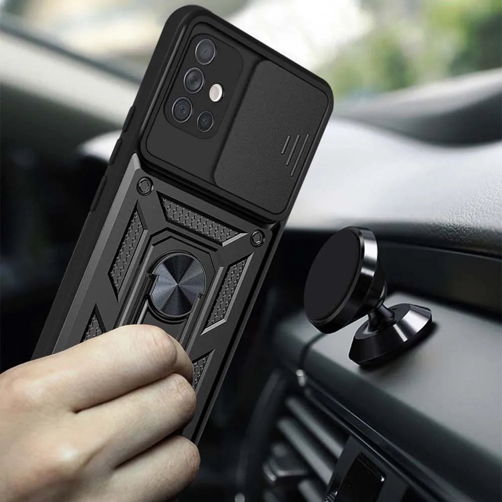 Case For Samsung Galaxy A71 A51 A73 A72 A53 A52 A33 A32 A34 A35 A23 A24 A25 Slide Camera Protector 360 Ring Armor PC Hard Cover
