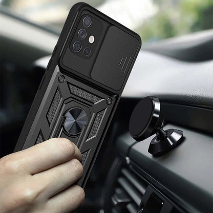 Case For Samsung Galaxy A71 A51 A73 A72 A53 A52 A33 A32 A34 A35 A23 A24 A25 Slide Camera Protector 360 Ring Armor PC Hard Cover