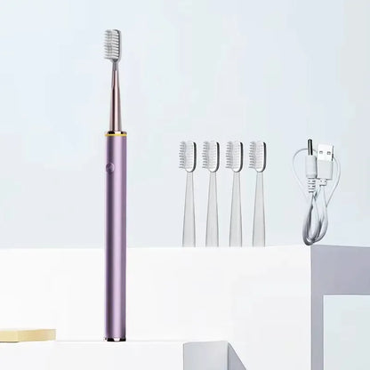 Electric Toothbrush Mental Thin Brush Body Specially for Women Pure Wisdom Beauty Soft DuPont Bristle - Urbizia