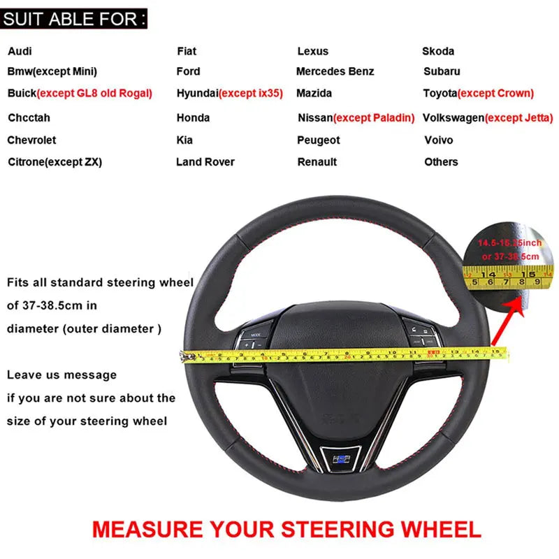 Dual-Tone Glossy Carbon Suede Car Steering Wheel Cover Non-Slip Universal Fit Soft Comfort for Round/D-Type Automotive Wheels