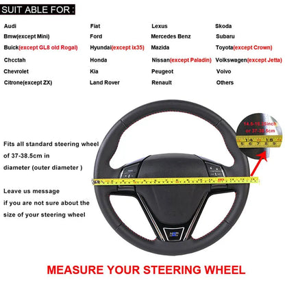 Dual-Tone Glossy Carbon Suede Car Steering Wheel Cover Non-Slip Universal Fit Soft Comfort for Round/D-Type Automotive Wheels