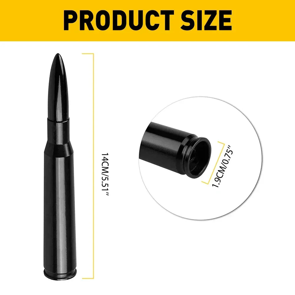 14cm Car Roof Antenna Bullet Radio Whip Aerial Antenna Pole AM/FM Radio Car Pole Universal with Screws Car Antenna Mini Short - Urbizia