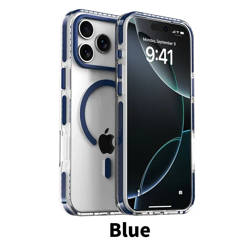 MagSafe Clear Case with PE Striped Border for iPhone