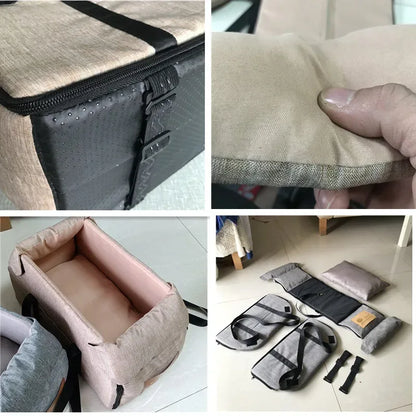 Dog Car Seat Bed Car Central Dog Car Seat Bed Portable Dog Carrier for Small Dogs Cats Safety Travel Bag Dog Accessories - Urbizia